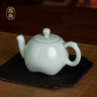 汝窑茶壶单壶复古泡茶壶家用景德镇高档陶瓷兔壶功夫茶具青瓷送礼
