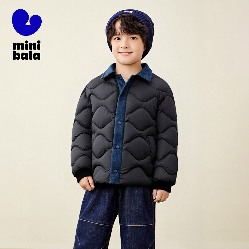 迷你巴拉女童黑色轻薄羽绒服短款