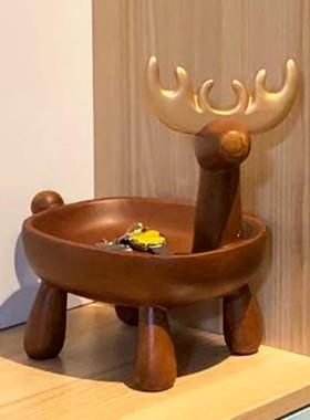 创意入户门玄关钥匙收纳摆件客厅轻奢麋鹿装饰品圣诞高档礼物桌面