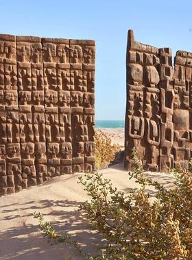 Roomology非洲马里进口多贡手工雕刻谷仓门木门板