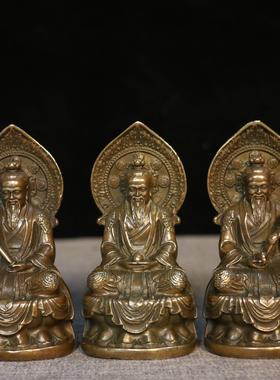 纯铜三清道祖神像祖师爷太上老君像元始道德灵宝天尊家用供奉摆件