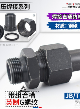JB/T966-77焊接式端直通高压碳钢英制G螺纹端DN15/20/25/32管接头