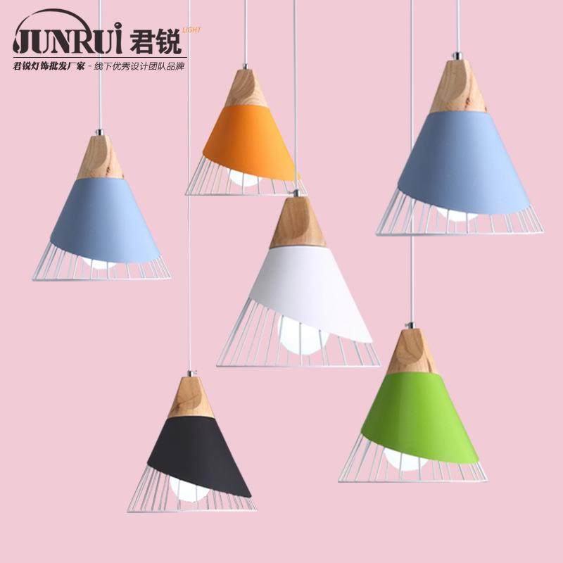 北欧创意餐厅吧台吊灯简约个性艺术吊灯实木铝材这客厅灯LED吊灯