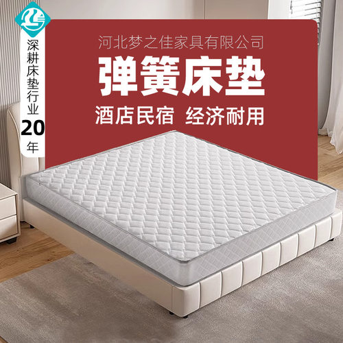 源头工厂批发民宿酒店床垫1.2M1.5m1.8米20公分厚席梦思弹簧床垫