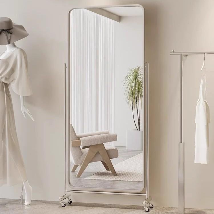 服装店镜子不锈钢全身镜家用卧室显瘦试衣镜网红轻奢可移动穿衣镜