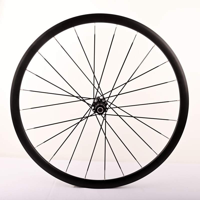 无标30MM公路自行车碟刹六丁/中锁快拆桶轴破风扁条700C培林轮组