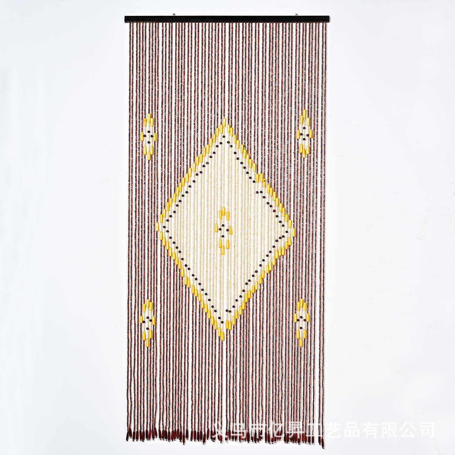 家用风水珠帘实木木珠门帘成品卧室房间隔断帘子中式复古珠帘