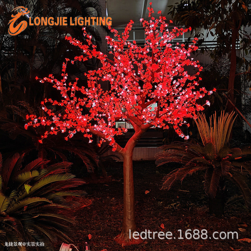 3456灯高3.5米七彩LED仿真树灯单色闪烁可遥控发光彩灯树