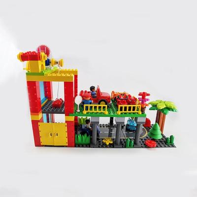 国产大颗粒积木散件拼搭升降停车场公路底板机械齿轮配件玩具