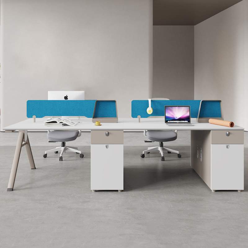 E0办公桌子职员简约现代双人面对面六6四4人位卡座屏风员工位桌子