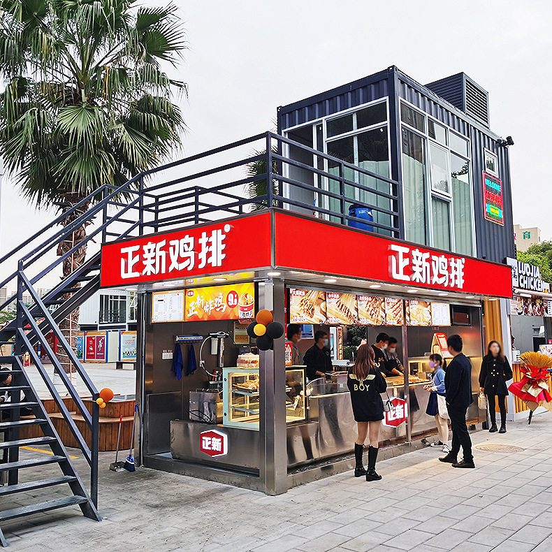 移动商铺双层创意设计商业街步行街金街景区小吃店小卖部奶茶店