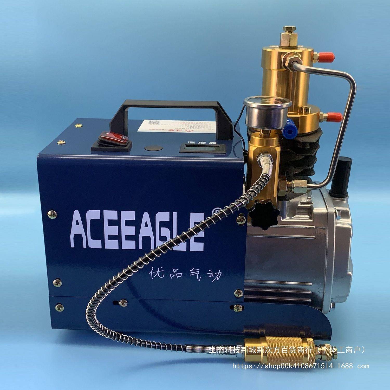 优品高压打气机30mpa高压气泵40mpa小型单杠水冷电动自动充气泵管