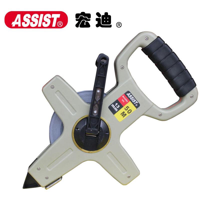 宏迪30米50米手摇插地尺长卷尺钢卷尺工程场地测量尺子