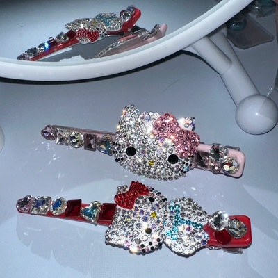 爆闪满钻凯蒂猫发夹侧边夹