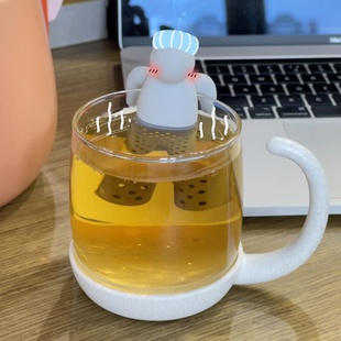 茶漏茶滤网茶先生小人造型泡茶器食品级硅胶滤茶器搞笑喝茶小工具