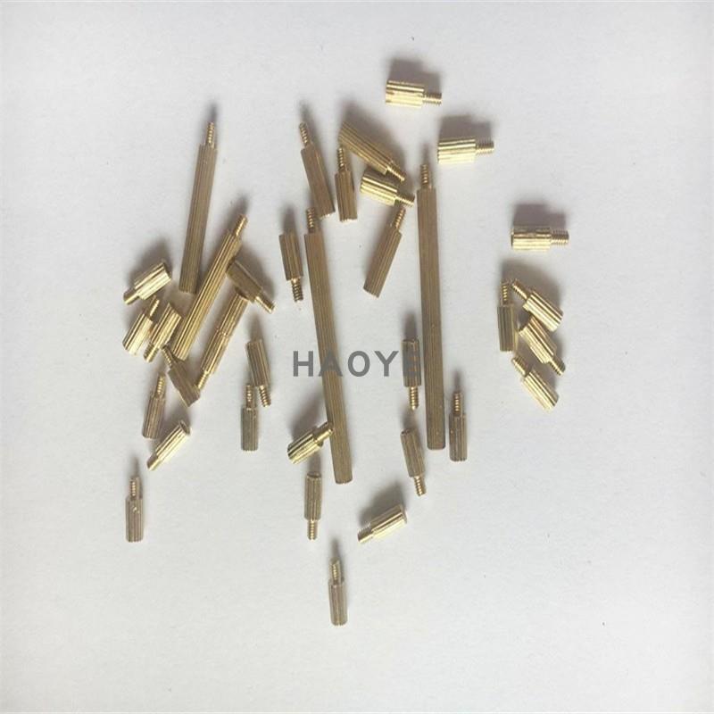 直纹滚花圆监控外牙铜螺柱 加长螺母 单通铜柱 安防铜柱 M2*3-26