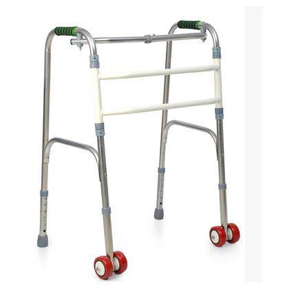 包邮老人加厚不锈钢扭动式助行器助步器可折叠带轮可调高度助走器