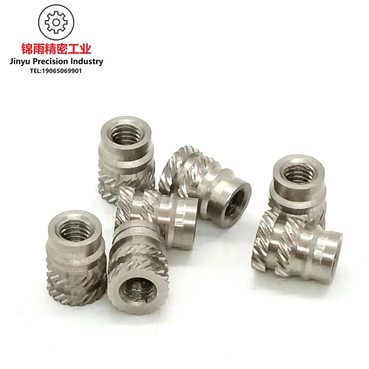 热熔不锈钢螺母IUC-M2.5/M3/M4/M5/M6-1-2滚花螺母 热压注螺母