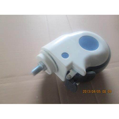 4寸医疗用床设备轮聚氨脂轮丝杆刹车轮静音包罩家具轮推车脚轮子