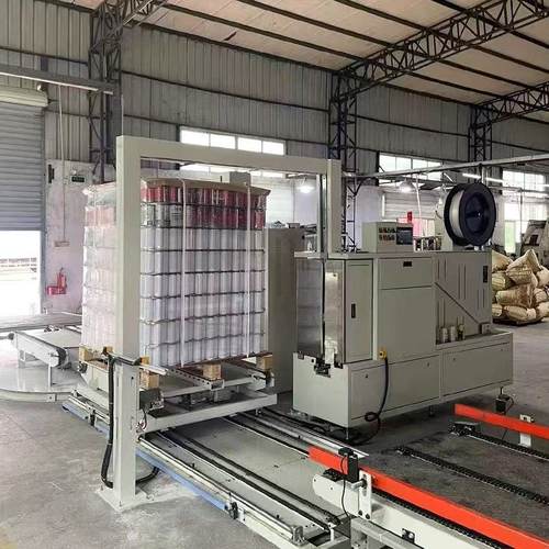 全自动栈板穿剑式打包机纸箱捆扎机卡板穿箭托盘打包带打包机厂家