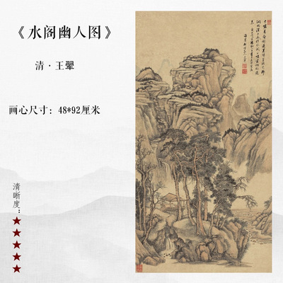 清王翚水阁幽人图国画山水画高清