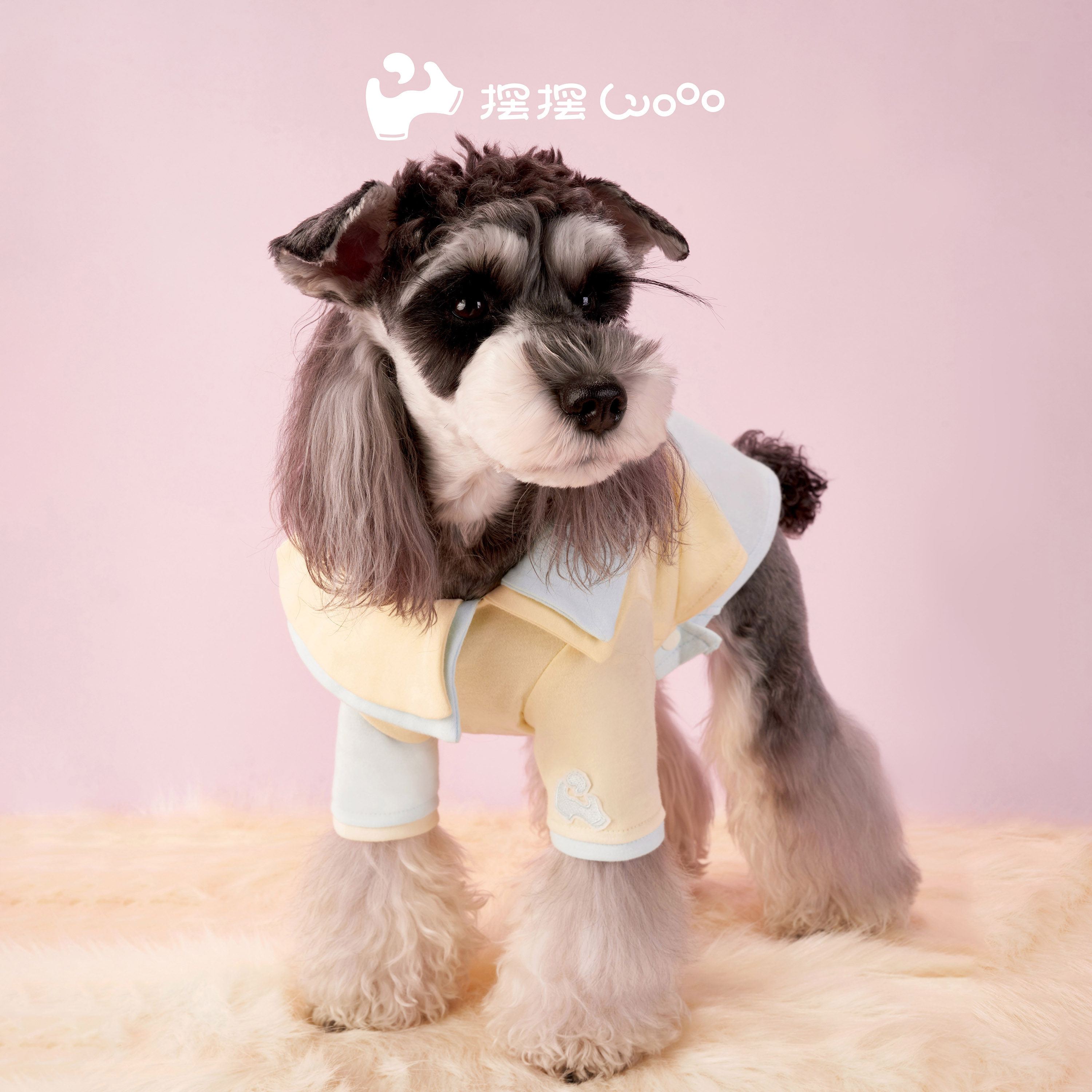 摆摆Wooo宠物纯棉假两件卫衣狗宠物服装/雨衣