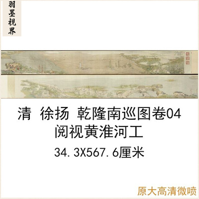 清徐扬国画乾隆南巡图卷四复古书