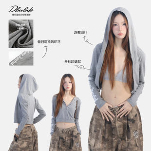 早秋新款 开衫 印花设计T恤T336 辣妹长袖 大佬街舞潮牌原创jazz美式