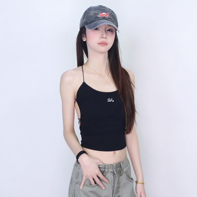 小众大露背辣妹吊带背心6877