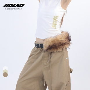 大佬街舞潮牌毛毛腰封腰带jazz腰链兔毛辣妹腰搭休闲舞蹈68680