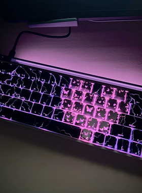 XVX 闪电纹2.0键帽IMD工艺侧刻图案透光客制化机械键盘帽woting60