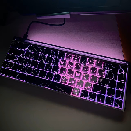 XVX 闪电纹2.0键帽IMD工艺侧刻图案透光客制化机械键盘帽woting60