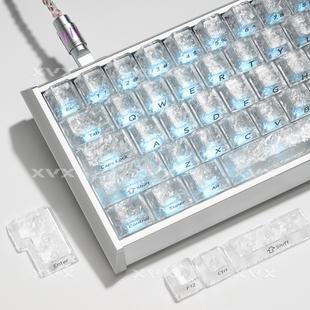 XVX冰碳纹键帽冰冰炭碳纤维纹理透光侧刻原厂机械磁轴键盘帽ev63