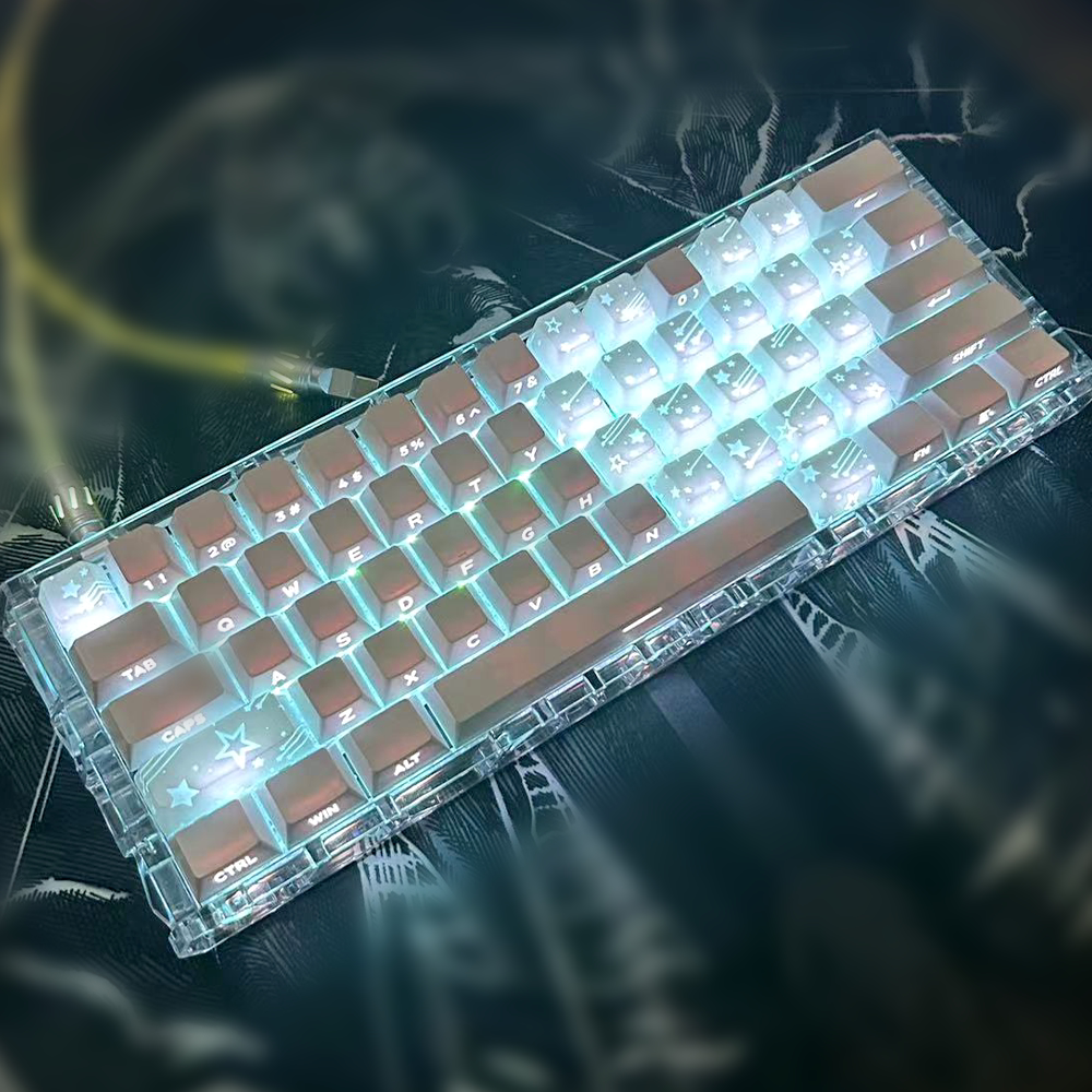 XVX流星键帽爱心增补银色图案透光IMD键帽磁轴机械键盘帽无刻通用