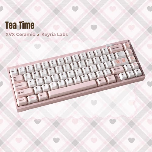 XVX联名Keyria Labs小熊茶话会陶瓷键帽正刻透光热升华