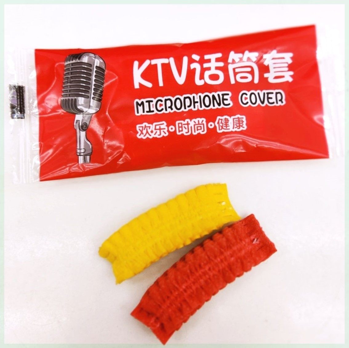 一次性话筒罩防喷套 KTV用咪套加大无纺布麦套防口水麦克风防护罩