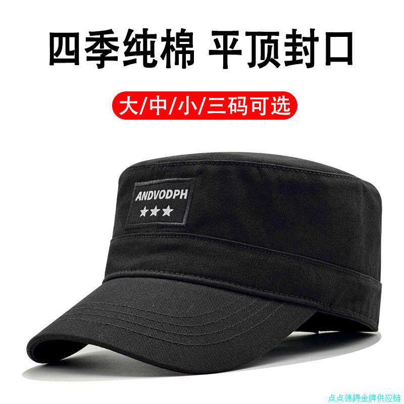 2025新款帽子男中年休闲春秋冬百搭全封闭平顶帽后封口老年人爸*