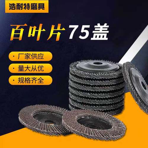 百叶片75塑盖百叶轮100型抛光金属磨煅烧加厚不锈钢百叶抛光轮