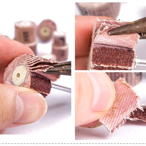 活柄百叶轮磨头砂布千叶轮砂纸抛光轮 百叶磨头活柄叶轮10mm-20mm