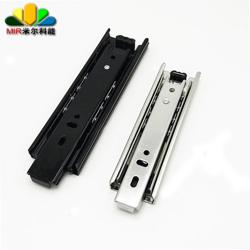 4寸10cm三节滑轨小抽屉超短三节导轨5寸6寸15cm8寸三折小轨道路轨