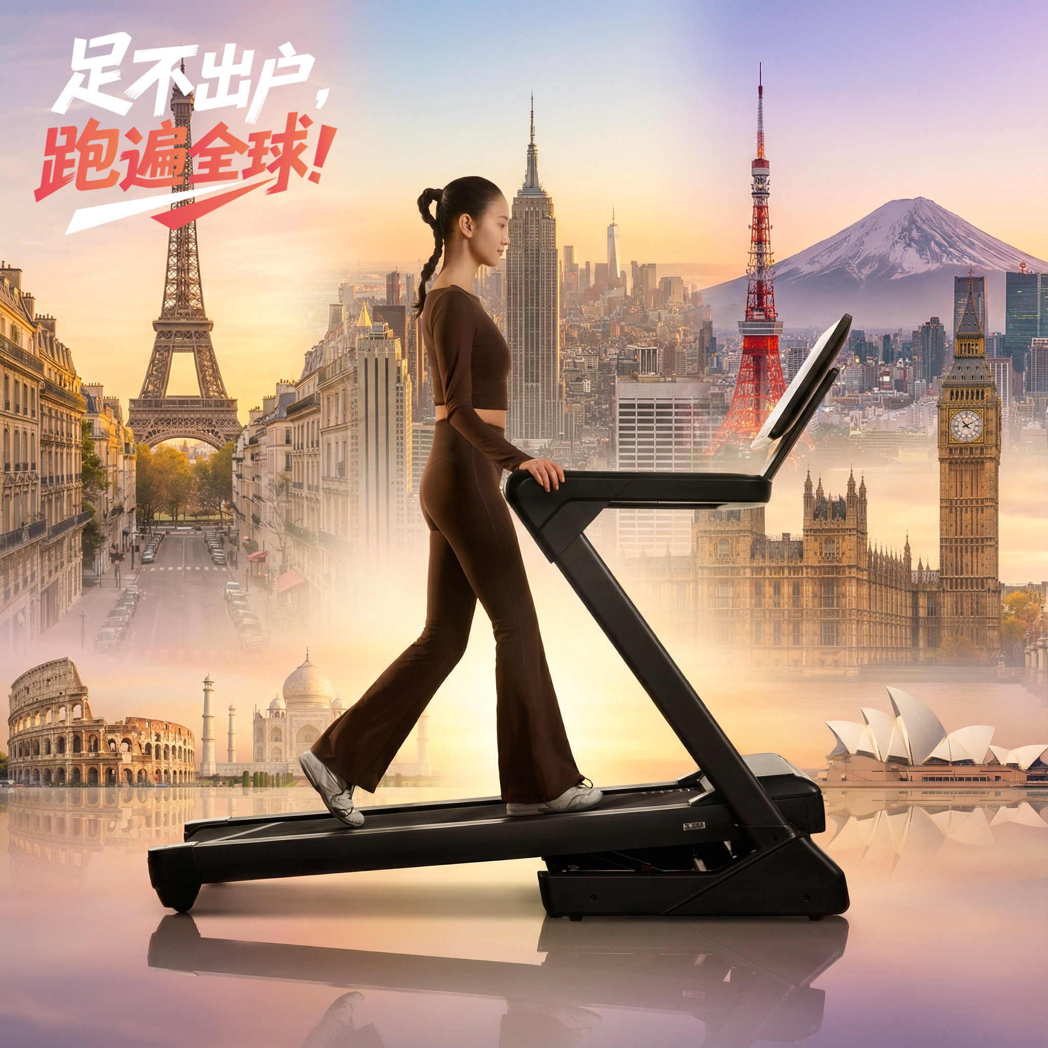 木卫六跑步机大屏家用款智能可折叠爬坡健身房走步机小型室内专用
