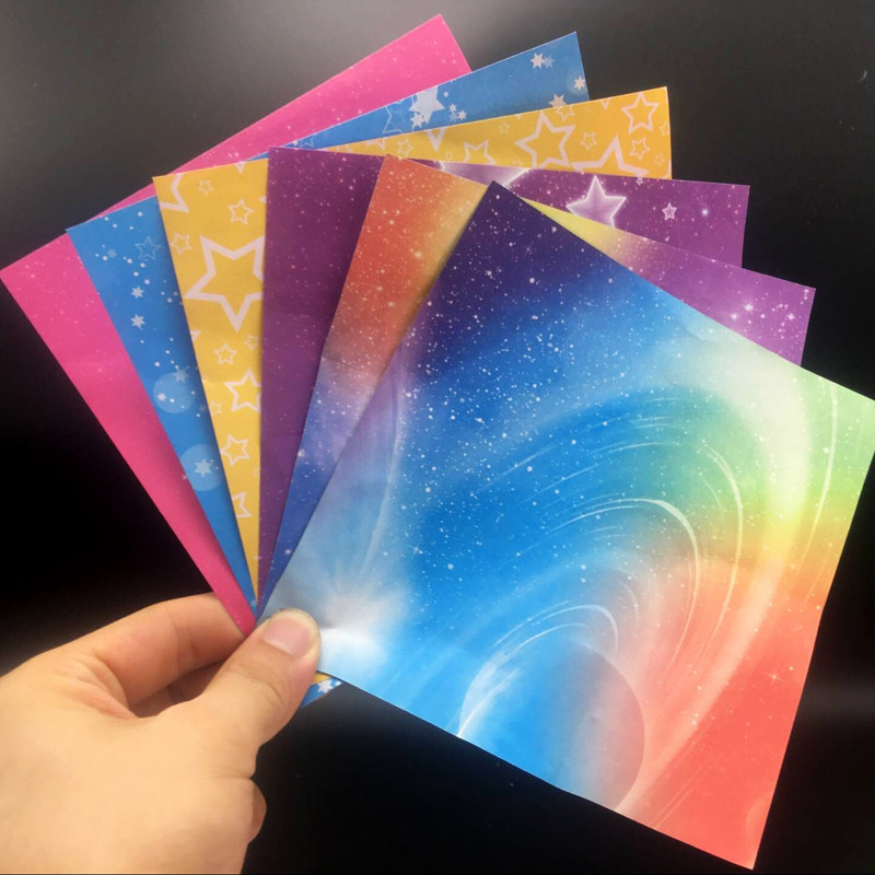 正方形彩纸15cm儿童手工星空折纸材料双面印花卡纸千纸鹤爱心叠纸