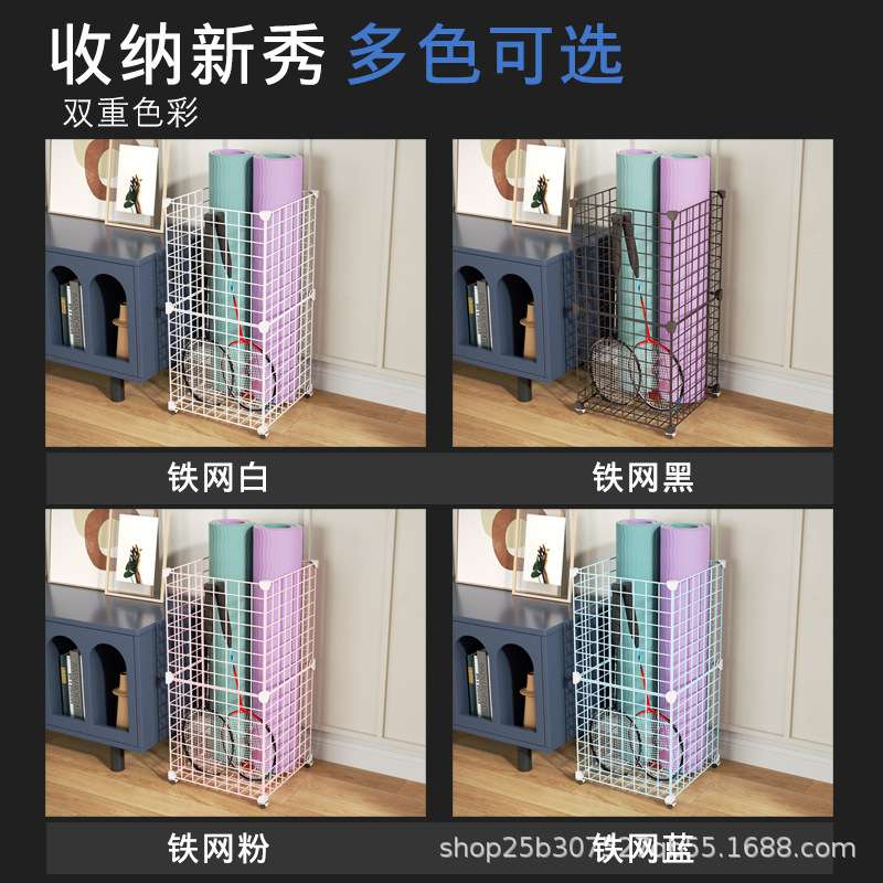 大号瑜伽垫收纳架跳绳垫篮球运动器材收纳桶篮置物筐带轮（8）