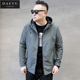 新款 大码 男装 春季 加肥加大中长款 休闲风衣大号潮胖子连帽外套上衣
