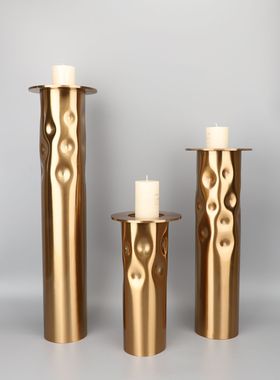新中式创意金属烛台摆件样板房售楼部卧室书房客厅餐厅桌面饰品