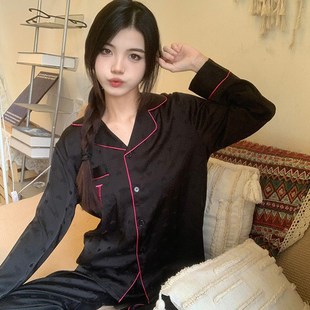 輕奢冰絲睡衣女K士春秋季 2024 新款 薄款 月光愛心 感家居服套