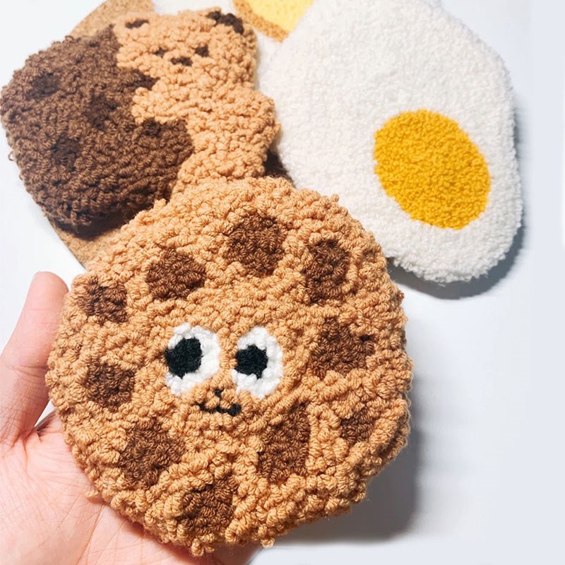 戳戳绣杯垫自制创意可爱手工wdiy材料包毛线绣戳戳秀解压家居装饰