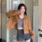 新款 小个子港风韩版 时尚 2025春季 百搭短款 牛仔外套女流行上衣夹克
