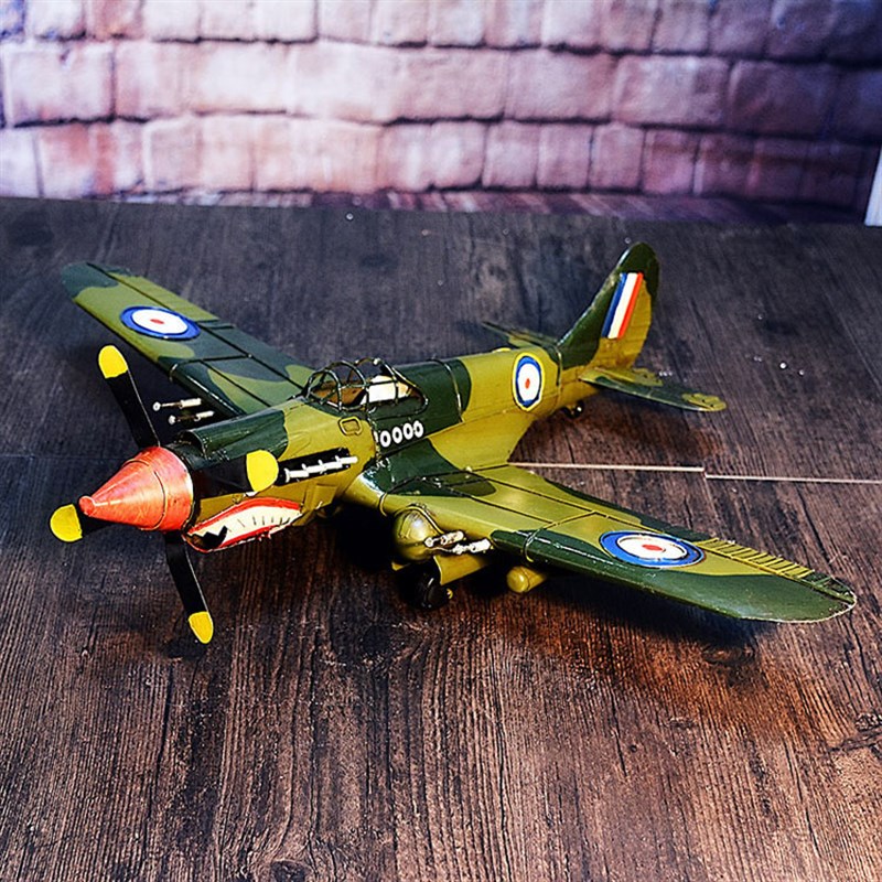 复古铁艺做旧飞机模型摆件酒吧咖啡厅陈列摆设家居软装饰品