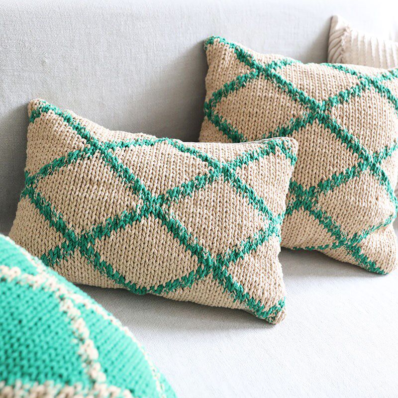 弋采手工编织侘寂风民宿客厅沙发菱形装饰靠垫抱枕方枕腰枕靠包套